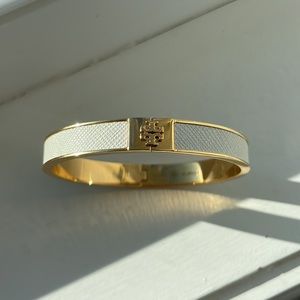 Gold & White Tory Burch Bracelet